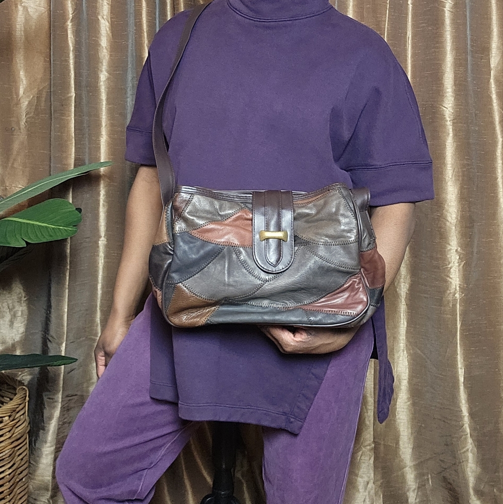 Patchwork Leather Bag Vintage - image 1